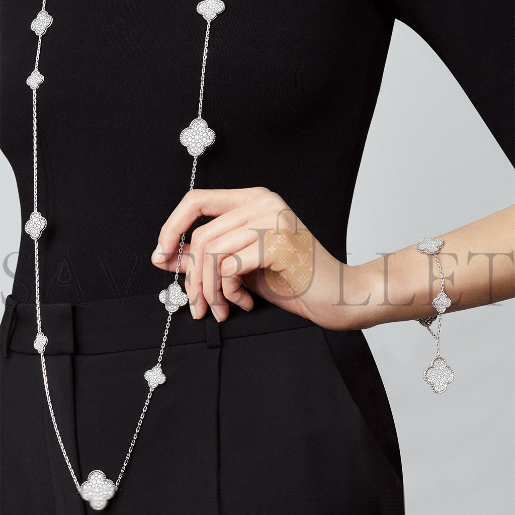 v*n cl*f arpels magic alhambra bracelet, 5 motifs - white gold, Di*m*nd vcarn9mq00